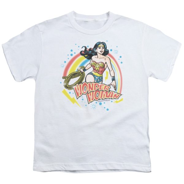 WONDER WOMAN : WONDER AIRBRUSH S\S YOUTH Cotton 18\1 White SM on Sale