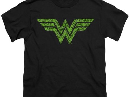 WONDER WOMAN : ST. PATRICK S DAY SHAMROCK LOGO S\S YOUTH Cotton 18\1 Black XL Hot on Sale