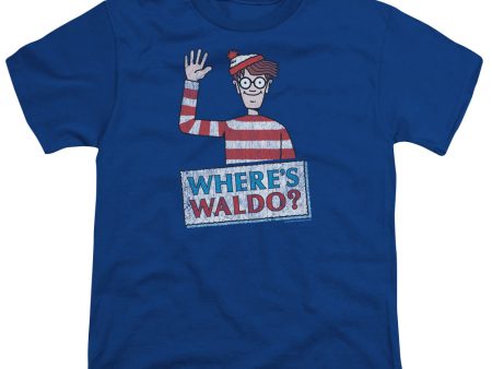 WHERE S WALDO : WALDO WAVE S\S YOUTH Cotton 18\1 Royal Blue XS Online Hot Sale