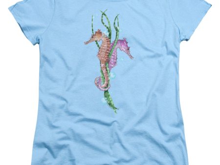 WILDLIFE : SEAHORSE DANCE S\S WOMENS TEE Light Blue MD Online Hot Sale