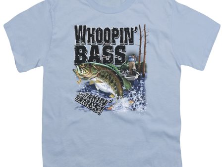 WILDLIFE : WHOOPIN BASS S\S YOUTH Cotton 18\1 LIGHT BLUE XL Cheap