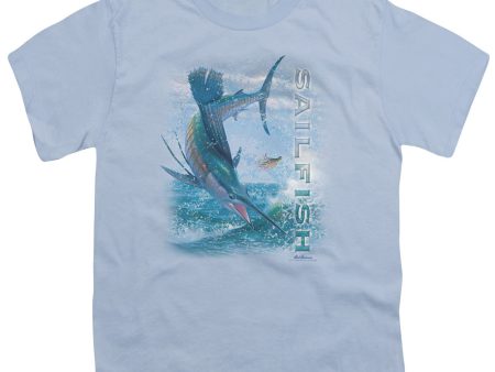 WILDLIFE : LEAPING SAILFISH S\S YOUTH Cotton 18\1 LIGHT BLUE XL Fashion