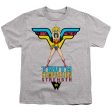 WONDER WOMAN : TRUTH, COMPASSION, STRENGTH S\S YOUTH Cotton 18\1 Athletic Heather MD on Sale