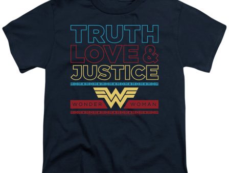 WONDER WOMAN 84 : TRUTH LOVE JUSTICE S\S YOUTH Cotton 18\1 Navy LG Hot on Sale