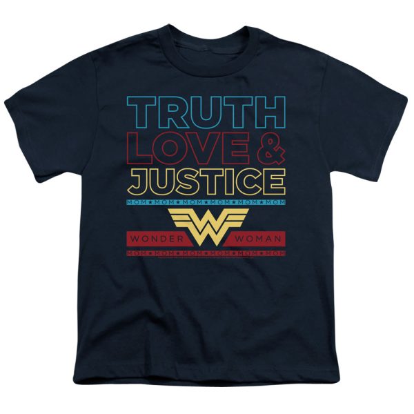 WONDER WOMAN 84 : TRUTH LOVE JUSTICE S\S YOUTH Cotton 18\1 Navy LG Hot on Sale