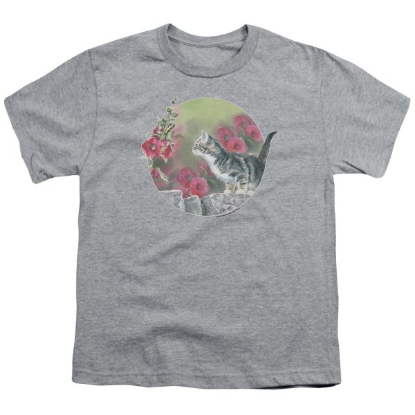 WILD WINGS : KITTEN FLOWERS S\S YOUTH Cotton 18\1 Athletic Heather LG For Sale