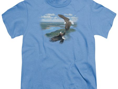 WILDLIFE : SKY DANCERS S\S YOUTH Cotton 18\1 CAROLINA BLUE LG Supply