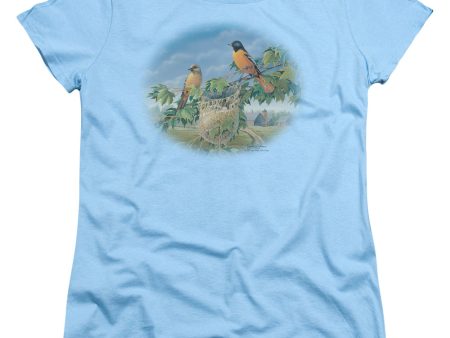 WILDLIFE : ORIOLES AND FARM WOMENS SHORT SLEEVE Light Blue MD Online