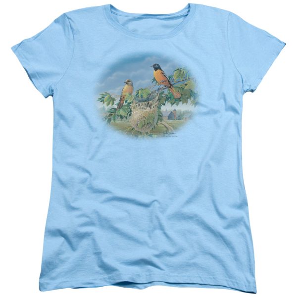 WILDLIFE : ORIOLES AND FARM WOMENS SHORT SLEEVE Light Blue MD Online