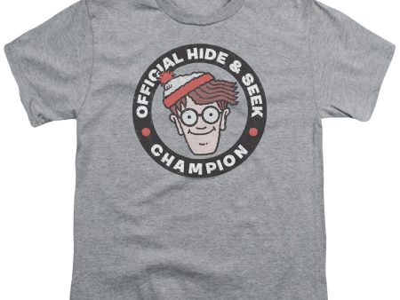 WHERE S WALDO : CHAMPION S\S YOUTH Cotton 18\1 Athletic Heather LG Hot on Sale