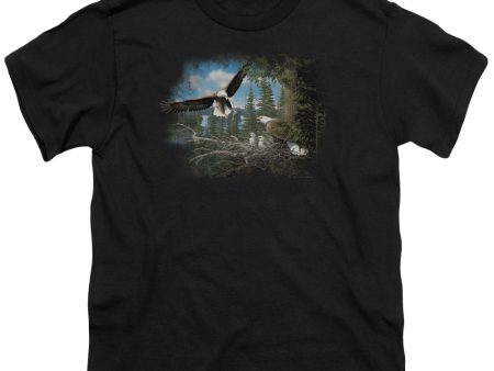 WILDLIFE : SPRING BALD EAGLES S\S YOUTH Cotton 18\1 BLACK MD Hot on Sale