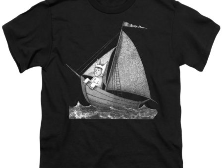 WHERE THE WILD THINGS ARE : SAILING ON A BOAT S\S YOUTH Cotton 18\1 Black MD Online