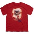 WONDER WOMAN : 75TH BURST S\S YOUTH Cotton 18\1 Red MD Hot on Sale