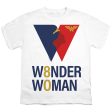 WONDER WOMAN : WONDER WOMAN 80TH LOGO S\S YOUTH Cotton 18\1 White LG on Sale