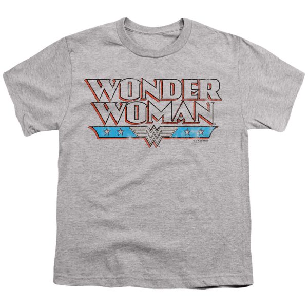 WONDER WOMAN : WONDER WOMAN RETRO 2 S\S YOUTH Cotton 18\1 Athletic Heather LG For Sale