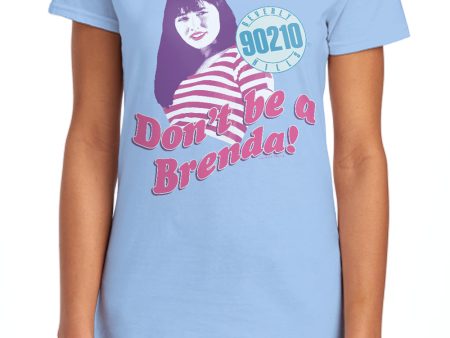 90210 : DON T BE A BRENDA S\S WOMENS TEE LIGHT BLUE MD Online Sale