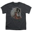 WILD WINGS : PAINTED HORSES S\S YOUTH Cotton 18\1 Charcoal LG Hot on Sale