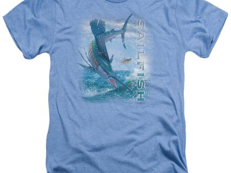 WILDLIFE : LEAPING SAILFISH ADULT HEATHER Light Blue XL Online Sale