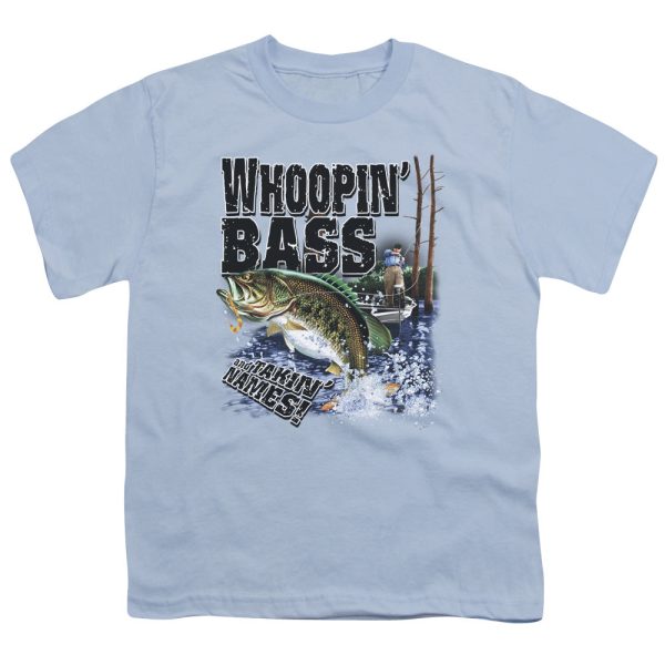 WILDLIFE : WHOOPIN BASS S\S YOUTH Cotton 18\1 LIGHT BLUE SM Online Hot Sale