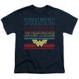 WONDER WOMAN 84 : TRUTH LOVE JUSTICE S\S YOUTH Cotton 18\1 Navy XS Hot on Sale