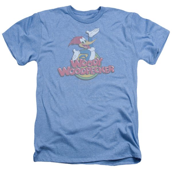 WOODY WOODPECKER : RETRO FADE ADULT HEATHER LIGHT BLUE XL For Sale