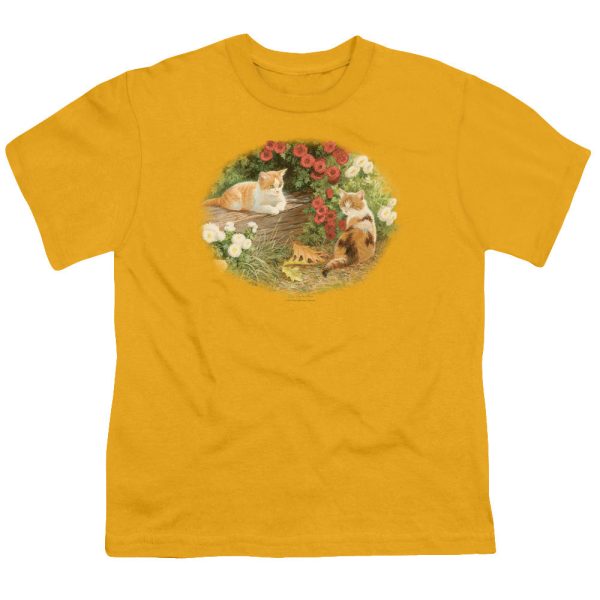 WILDLIFE : KITTENS AND MUMS S\S YOUTH Cotton 18\1 Gold XL Online Hot Sale