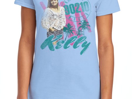 90210 : KELLY VINTAGE S\S WOMENS TEE LIGHT BLUE MD Sale