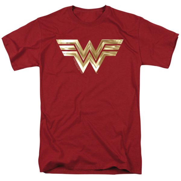 WONDER WOMAN 84 : GOLDEN LOGO S\S ADULT 100% COTTON 18\1 T-SHIRT Cardinal 3X For Cheap