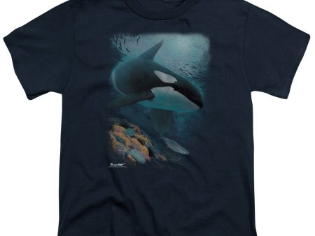 WILDLIFE : SALMON HUNTER ORCA S\S YOUTH Cotton 18\1 Navy XS Sale