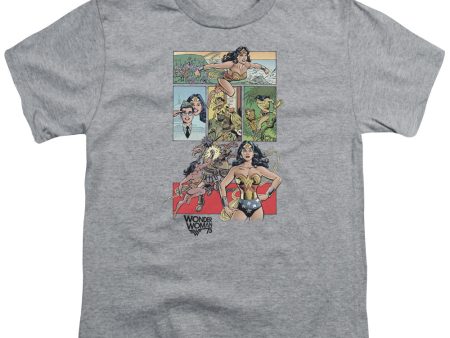 WONDER WOMAN : WW75 COMIC PAGE S\S YOUTH Cotton 18\1 Athletic Heather XS Cheap