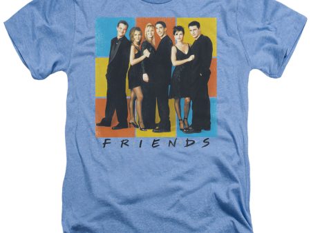 FRIENDS : COLOR BLOCK OF FRIENDS ADULT HEATHER Light Blue XL Supply