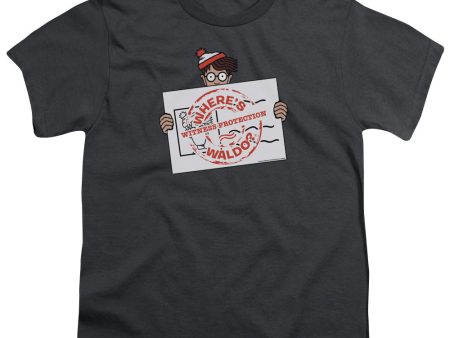 WHERE S WALDO : WITNESS PROTECTION S\S YOUTH Cotton 18\1 Charcoal LG For Sale