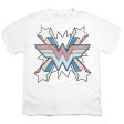 WONDER WOMAN : BURST 2 S\S YOUTH Cotton 18\1 White XL For Sale