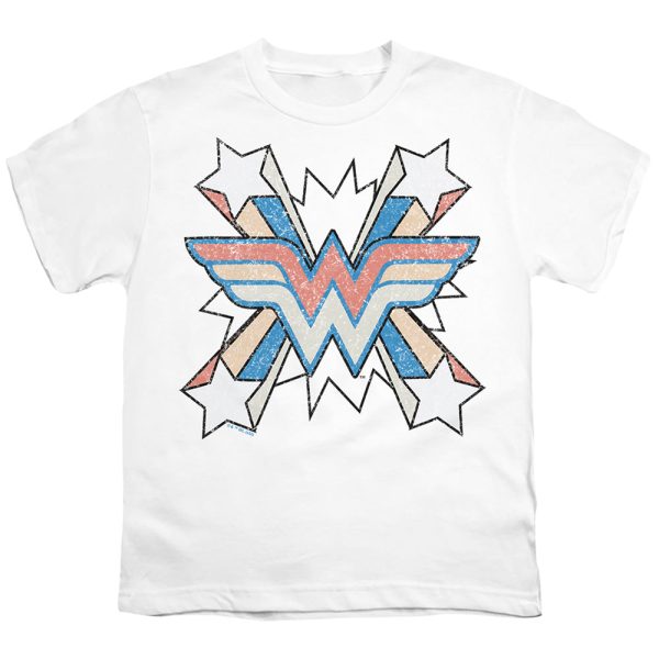 WONDER WOMAN : BURST 2 S\S YOUTH Cotton 18\1 White XL For Sale