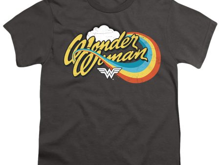 WONDER WOMAN : RAINBOW 1 S\S YOUTH Cotton 18\1 Charcoal SM For Cheap