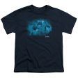 WILDLIFE : POD OF ORCAS S\S YOUTH Cotton 18\1 NAVY SM on Sale