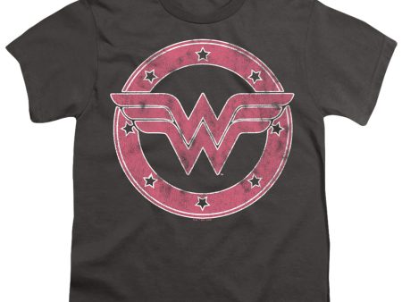 WONDER WOMAN : EMBLEM 1 S\S YOUTH Cotton 18\1 Charcoal MD Sale