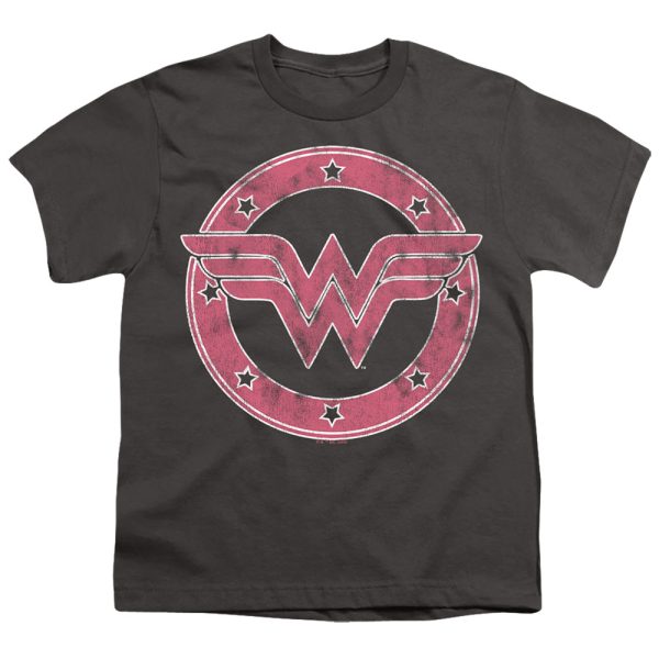 WONDER WOMAN : EMBLEM 1 S\S YOUTH Cotton 18\1 Charcoal MD Sale