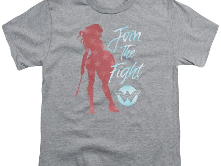 WONDER WOMAN MOVIE : FREEDOM FIGHT S\S YOUTH Cotton 18\1 Athletic Heather MD Fashion