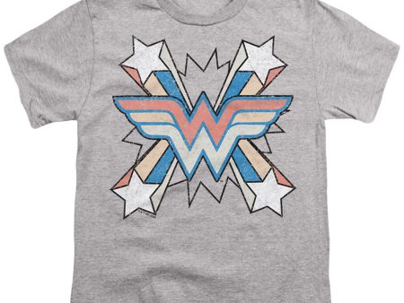 WONDER WOMAN : BURST 1 S\S YOUTH Cotton 18\1 Athletic Heather XL Hot on Sale