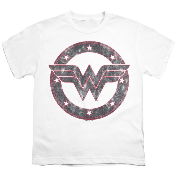 WONDER WOMAN : EMBLEM 2 S\S YOUTH Cotton 18\1 White SM Supply