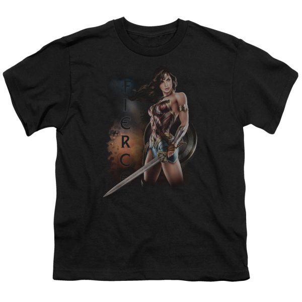 WONDER WOMAN MOVIE : FIERCE S\S YOUTH Cotton 18\1 Black SM Sale