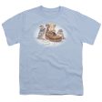 WILDLIFE : PLAYFUL KITTENS S\S YOUTH Cotton 18\1 Light Blue LG For Cheap