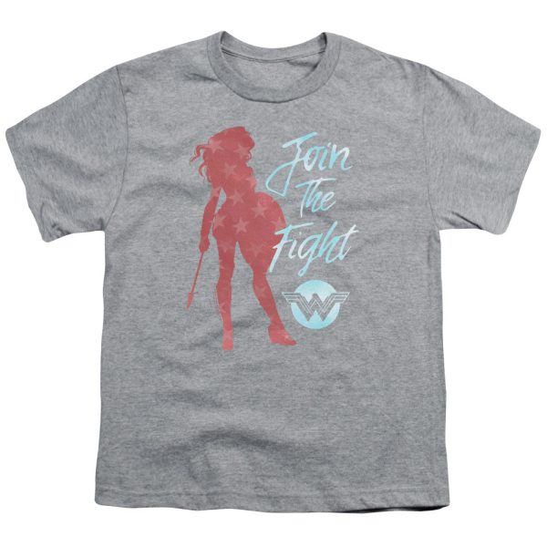 WONDER WOMAN MOVIE : FREEDOM FIGHT S\S YOUTH Cotton 18\1 Athletic Heather SM Sale