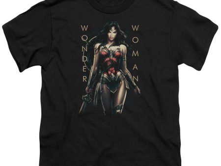 WONDER WOMAN MOVIE : ARMED AND DANGEROUS S\S YOUTH Cotton 18\1 Black MD Fashion