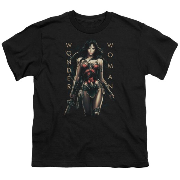 WONDER WOMAN MOVIE : ARMED AND DANGEROUS S\S YOUTH Cotton 18\1 Black MD Fashion