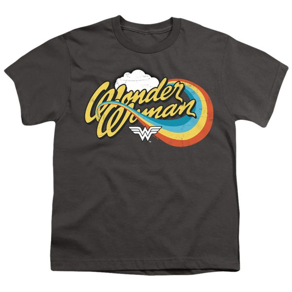 WONDER WOMAN : RAINBOW 1 S\S YOUTH Cotton 18\1 Charcoal XL Fashion