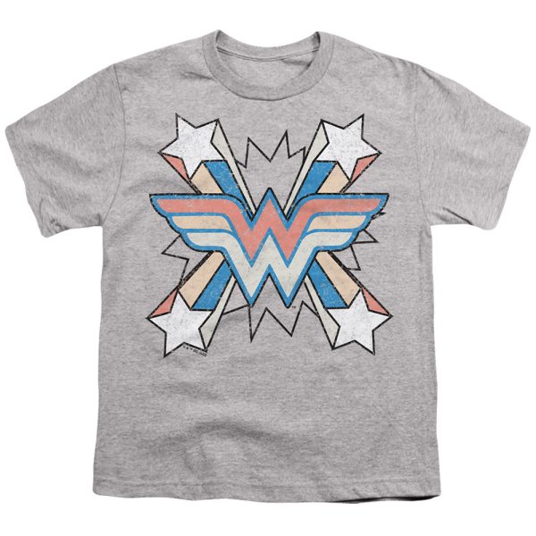 WONDER WOMAN : BURST 1 S\S YOUTH Cotton 18\1 Athletic Heather MD Online Hot Sale