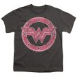 WONDER WOMAN : EMBLEM 1 S\S YOUTH Cotton 18\1 Charcoal LG Online now